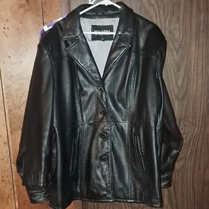Wilsons Leather Women's Black Button-Up Jacket